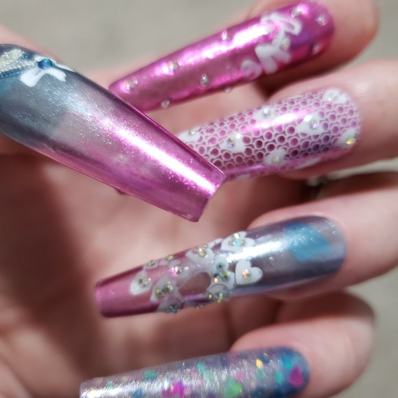 XXL Coffin-Ballerina Gel Press on Nails - Picture 7 of 10